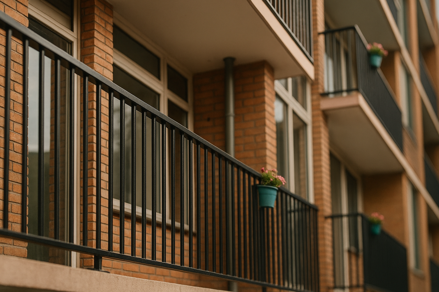 rode-bakstenen-appartement-met-metalen-spijlhekken